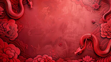 Wall Mural - Chinese new year still life of snake celebration. Chinese new year background 3d illustration.