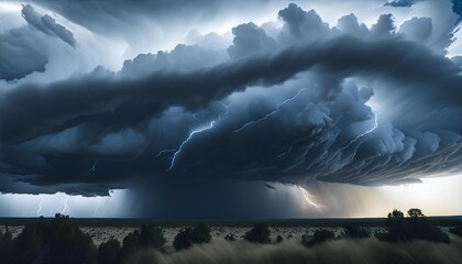 Wall Mural - electrifying swirling storm clouds dramatizing powerful atmospheric forces