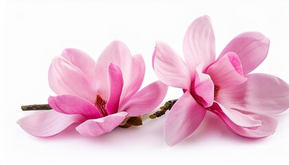 Wall Mural - pink magnolia flower isolated cherry blossom flower isolated on white background