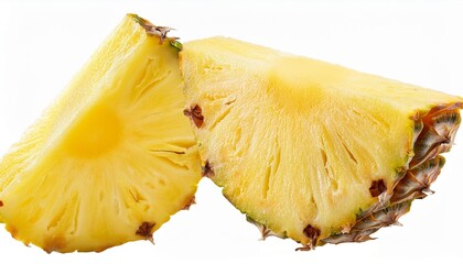 falling pineapple slice isolated on white background full depth of field