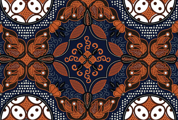 Wall Mural - PutroNegoro Batik Motif, a batik motif from Indonesia, with details of parts of the motif