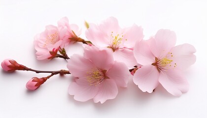 Wall Mural - sakura flowers on white background