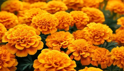 Wall Mural - tagetes patula background french marigold bloom flowers