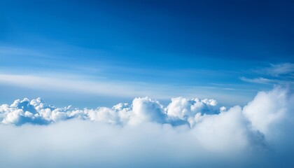 Wall Mural - blue sky background with foggy clouds