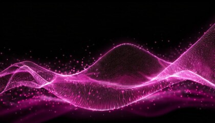 Wall Mural - abstract pink waves with particle glow effect