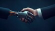 © keks20034 - A human and a robot shake hands, symbolizing the cooperation between AI and humans.