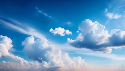 Wall Mural - an ethereal blue sky with clouds in the background a beautiful sunny sky with clouds in the sky an ethereal blue sky with clouds in the background