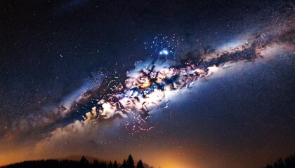 Wall Mural - stunning milky way galaxy in deep space with brilliant star clusters and cosmic lights