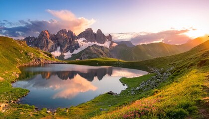 Wall Mural - lake in the mountains of the caucasus