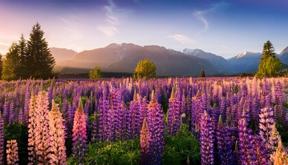 Wall Mural - lupine field in full bloom