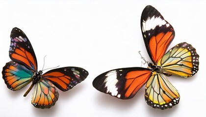 butterflies on white background