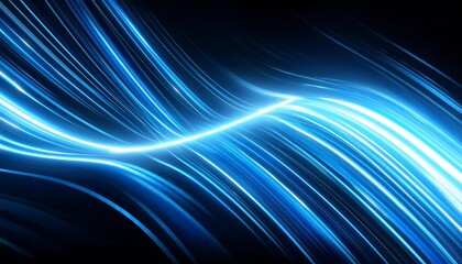 Wall Mural - fast moving blue neon line effect