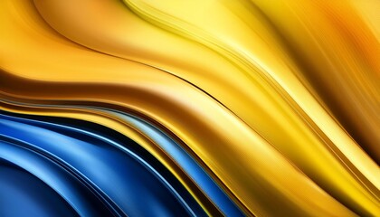 bright blue yellow smooth waves abstract elegant background