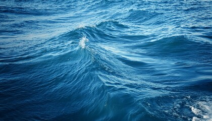 a image of blue ocean waves featuring a water surface in detail