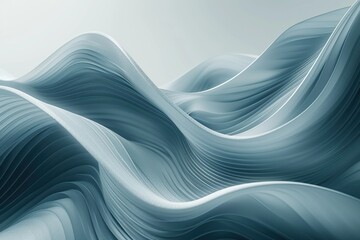 Abstract Blue Swirling Waves