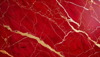 Wall Mural - vibrant red marble with striking gold fissures ideal for bold and luxurious design elements