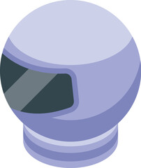 Poster - Space helmet protecting the astronaut's head with a glass visor for clear view in isometric perspective