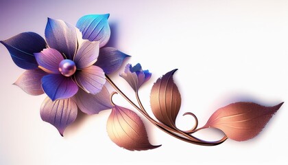 Wall Mural - gradient floral element with texture