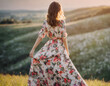 © Monika Janiak-Klicha - Długa sukienka w kwiaty maxi