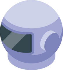 Poster - Space helmet protecting astronaut exploring galaxy isometric icon for web design isolated on white background