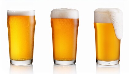 Canvas Print - glass of a beer isolated clipping path