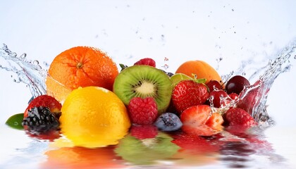 Poster - a splash of fresh fruit generative ai