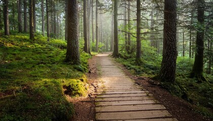 Wall Mural - forest path in the wilderness