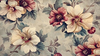 Vintage floral wallpaper pattern design