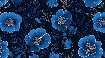 Wall Mural - Retro seamless floral pattern background