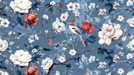 Wall Mural - Chinoiserie style seamless pattern