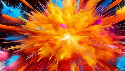 Canvas Print - colorful comic style explosion with bold rays and vibrant splatter patterns