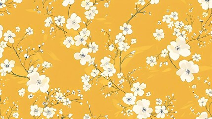 Wall Mural - Trendy seamless floral pattern design