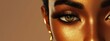© VirtualVista - 3D cartoon model showcasing shiny bronze face makeup in a close up pose