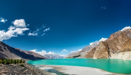 Wall Mural - beautiful turquoise attabad lake in upper hunza pakistan