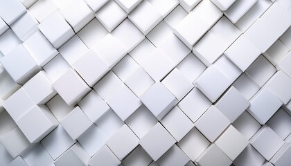 Wall Mural - overlaid scaled top inset white cube boxes block background wallpaper banner fade out with copy space