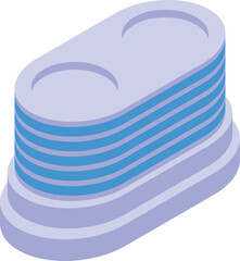 Poster - Illustration of a modern office building with two pools on top isometric icon