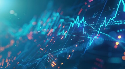 Poster - Abstract Financial Charts with Glowing Lines