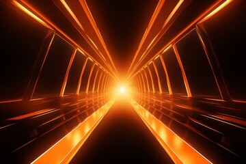 Wall Mural - abstract glowing tunnel: futuristic digital art