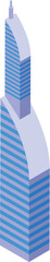 Poster - Tall and modern skyscraper building with a unique design stands tall against a white background