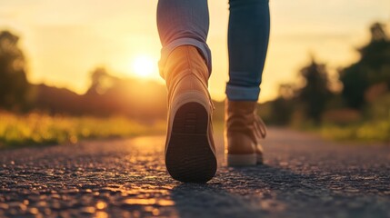 Canvas Print - Walking into the Sunset