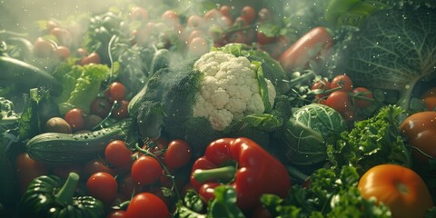 Vibrant selection of fresh organic vegetables bursting with flavor