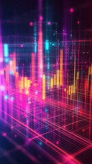 Poster - A colorful, abstract image of lines and dots that appears to be a graph. The colors are bright and vibrant, giving the impression of a futuristic or technological scene