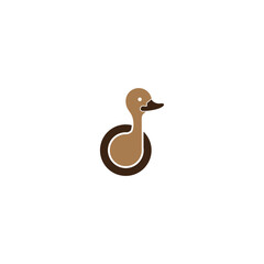 Sticker - little duck vector illustration for an icon,symbol or logo. duck template logo. little duck logo