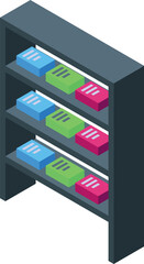 Poster - Modern server rack storing big data, concept of data center and cloud computing