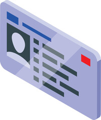 Poster - Isometric personal information data card with photo and name