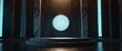 © ezra - futuristic portal science fiction podium pedestal platform modern empty cyberpunk podium mockup space background, stage, advertisement, horizontal, merchandise, shadow, show, marble