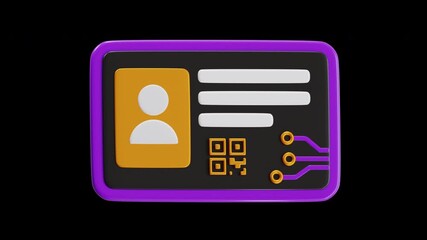 Aufkleber - 3D Animation of  Implementing Decentralized Identity Solutions | Alpha Channel