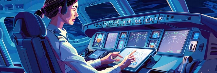 Aufkleber - The flight attendant is smiling and providing service to passengers while ensuring a comfortable journey. Generative AI
