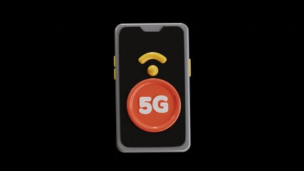 Aufkleber - 3D Animation of Showing 5G Devices | Alpha Channel