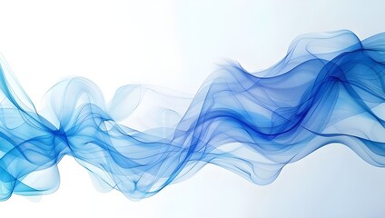 Poster - Abstract blue smoke over white background. Vector illustration - Generated AI